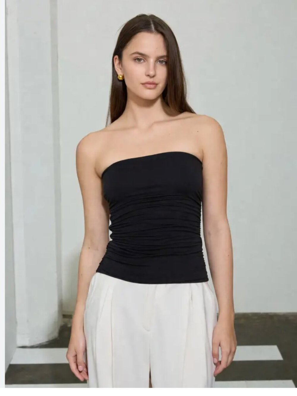 The Workshop Strapless Ruched Tube Top Size Medium